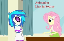 Size: 716x461 | Tagged: safe, artist:xenstroke, derpibooru import, fluttershy, vinyl scratch, equestria girls, animated at source, flash animation, youtube link