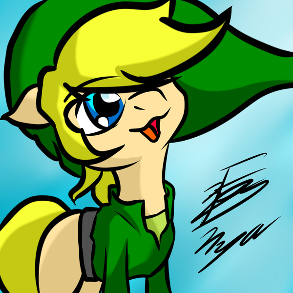 Size: 2000x2000 | Tagged: artist:helenanyadepie, crossover, derpibooru import, link, safe, solo, the legend of zelda, the legend of zelda: the wind waker