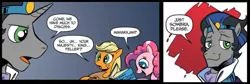 Size: 859x288 | Tagged: applejack, derpibooru import, dictionary, good king sombra, idw, king sombra, pinkie pie, safe, spoiler:comic, spoiler:comic18, stupid sexy good king sombra, stupid sexy sombra