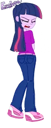 Size: 833x2083 | Tagged: artist needed, safe, derpibooru import, twilight sparkle, equestria girls, adorkable, ass, clothes, cute, dork, jeans, sneezing, sneezing fetish, solo, spray