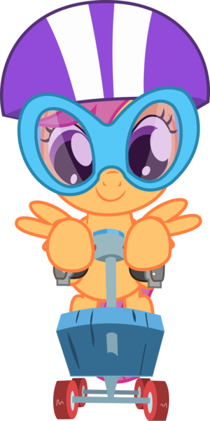 Size: 2000x4002 | Tagged: safe, artist:incognito-i, derpibooru import, scootaloo, pegasus, pony, female, filly, goggles, helmet, scooter, simple background, smiling, solo, transparent background, vector