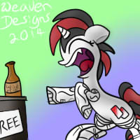 Size: 200x200 | Tagged: alcohol, artist:allyster-black, cyborg, derpibooru import, fallout equestria, fallout equestria: project horizons, oc, oc:blackjack, radar, safe, unofficial characters only, whiskey