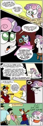 Size: 1280x3731 | Tagged: safe, artist:catfood-mcfly, derpibooru import, rarity, sweetie belle, human, alcohol, angry, attention whorse, axe, bathrobe, clothes, comic, deportation, drama, exploitable meme, fury belle, government, hair curlers, horse news, husband, image, immigration, jealous, meme, newspaper, pinkiepony, png, pregnant, robe, spotlight, stool, tumblr, viking, vikinglumberjack, waifu, waifu thief, wife