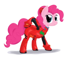 Size: 2200x1800 | Tagged: artist:stinkehund, crossover, derpibooru import, fluffy, neon genesis evangelion, pinkie pie, plugsuit, safe, solo, souryuu asuka langley