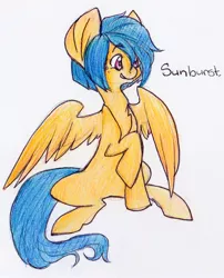 Size: 1136x1406 | Tagged: artist:radsham, derpibooru import, oc, oc:sunburst, safe, solo, traditional art, unofficial characters only