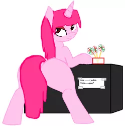 Size: 837x839 | Tagged: artist needed, source needed, suggestive, artist:joey darkmeat, derpibooru import, oc, unofficial characters only, pony, unicorn, art theft, eyeshadow, plot, recolor, solo, trace