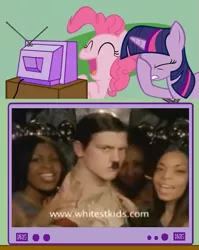 Size: 593x746 | Tagged: adolf hitler, derpibooru import, exploitable meme, meme, obligatory pony, pinkie pie, safe, tv meme, twilight sparkle, we are going to hell, whitest kids you know