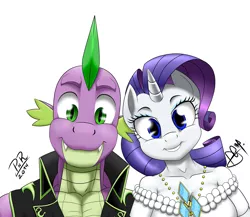 Size: 1280x1113 | Tagged: safe, artist:pabloracer, artist:pia-sama, derpibooru import, rarity, spike, anthro, comic:rogue diamond, female, male, shipping, sparity, straight