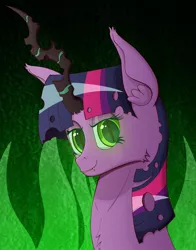 Size: 790x1010 | Tagged: artist:deusexequus, changeling, changelingified, changeling queen, derpibooru import, female, fusion, queen chrysalis, queen twilight, safe, solo, twilight sparkle