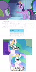 Size: 852x1724 | Tagged: safe, derpibooru import, princess celestia, spike, twilight sparkle, twilight sparkle (alicorn), alicorn, pony, alicorn drama, drama, drama bait, female, kingdom drama, mare, trollestia, tyrant celestia, tyrant celestia bp