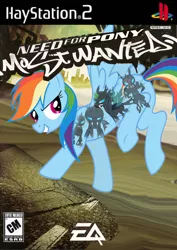 Size: 1521x2150 | Tagged: artist:nickyv917, box art, changeling, changeling swarm, derpibooru import, electronic arts, game cover, need for speed, need for speed: most wanted, parody, playstation 2, rainbow dash, safe