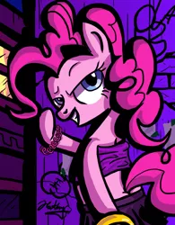 Size: 1000x1280 | Tagged: alley, alleyway, artist:hotdog, buttcrack, city, cityscape, derpibooru import, female, hooker, night, pinkie pie, prostitute, prostitution, solo, solo female, suggestive, tube top, whore