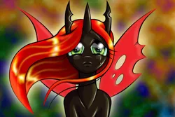 Size: 1024x682 | Tagged: artist:taekwon-magic, changeling, crying, derpibooru import, love, oc, oc:warm shadow, pain, red changeling, safe, solo, unofficial characters only
