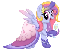 Size: 976x819 | Tagged: safe, artist:autumn-dreamscape, derpibooru import, oc, oc:glittering cloud, unofficial characters only, pegasus, pony, clothes, colored wings, dress, gala dress, gradient wings, solo