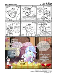 Size: 786x1016 | Tagged: artist:taekwon-magic, ask, comic, derpibooru import, oc, oc:frozen rose, oc:taekwon magic, safe, spanish, tumblr, unofficial characters only