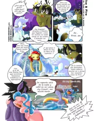 Size: 786x1016 | Tagged: artist:boastudio, artist:taekwon-magic, comic, derpibooru import, drunk, ice, oc, oc:asynjur, oc:bubbles bath, oc:comet spark, oc:frozen rose, oc:sweet steps, oc:taekwon magic, safe, spanish, unofficial characters only