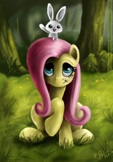 Size: 369x527 | Tagged: safe, artist:reillyington86, derpibooru import, angel bunny, fluttershy