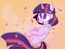 Size: 1024x768 | Tagged: artist:berryden, derpibooru import, petals, safe, solo, twilight sparkle