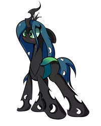 Size: 4000x5000 | Tagged: artist:turtlefarminguy, blushing, changeling, changeling queen, derpibooru import, female, queen chrysalis, safe, solo