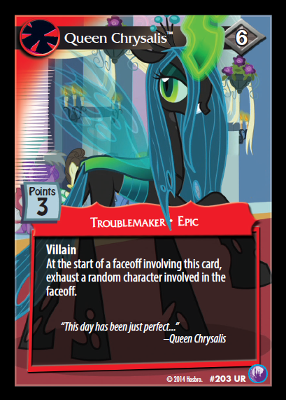 Size: 409x571 | Tagged: safe, derpibooru import, queen chrysalis, canterlot nights, ccg, enterplay, mlp trading card game