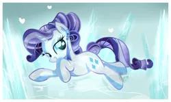 Size: 3249x1933 | Tagged: safe, artist:xwhitedreamsx, derpibooru import, rarity, crystal pony, pony, unicorn, alternate hairstyle, crystal rarity, crystallized, female, heart, looking at you, mare, solo