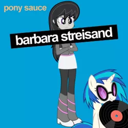 Size: 300x300 | Tagged: safe, derpibooru import, octavia melody, vinyl scratch, equestria girls, album, album cover, barbara streisand, barbra streisand, duck sauce, pony sauce, record