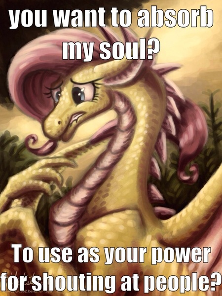 Size: 600x800 | Tagged: artist:whitestar1802, derpibooru import, dragon, dragonified, edit, flutterdragon, fluttershy, image macro, meme, safe, skyrim, species swap, the elder scrolls