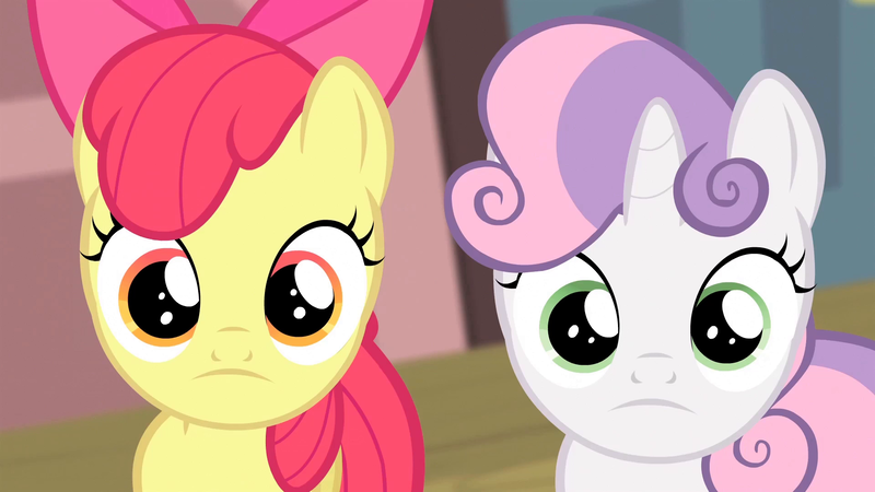 Size: 1920x1080 | Tagged: apple bloom, derpibooru import, face, faic, flight to the finish, frown, safe, screencap, sweetie belle