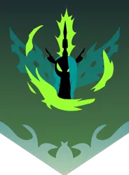 Size: 1438x1951 | Tagged: artist:the-clockwork-crow, banner, changeling, changeling queen, derpibooru import, female, flag, magic, queen chrysalis, safe, solo