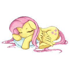 Size: 652x600 | Tagged: safe, artist:d-tomoyo, derpibooru import, fluttershy, pegasus, pony, animated, blushing, breathing, cute, eyes closed, female, gif, mare, pillow, shyabetes, simple background, sleeping, solo, transparent background