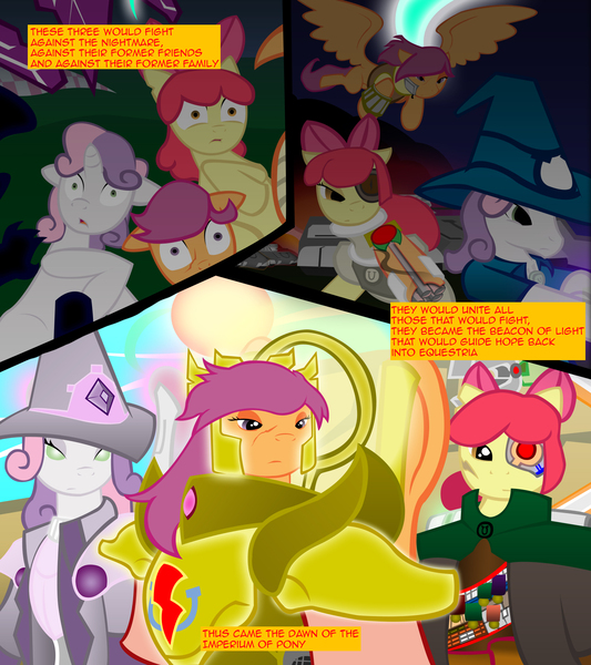 Size: 1600x1800 | Tagged: apple bloom, artist:gatesmccloud, cmc 10k, comic, cutie mark crusaders, derpibooru import, scootaloo, semi-grimdark, sweetie belle