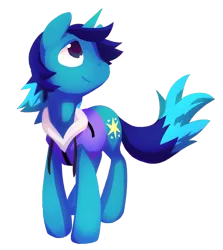 Size: 764x855 | Tagged: safe, artist:dawnfire, derpibooru import, oc, oc:light shine, unofficial characters only, pony, unicorn, clothes, colored pupils, commission, jacket, male, simple background, solo, stallion, transparent background