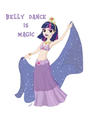 Size: 600x764 | Tagged: armpits, artist:zellykat, bedroom eyes, belly button, belly dancer, belly dancer outfit, bikini top, clothes, derpibooru import, human, humanized, jewelry, long skirt, looking at you, midriff, nail polish, necklace, safe, simple background, skirt, solo, tiara, twilight sparkle, white background