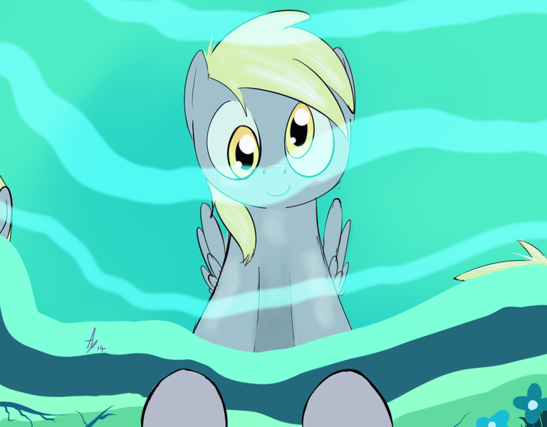 Size: 1024x800 | Tagged: safe, artist:a6p, derpibooru import, derpy hooves, pegasus, pony, cave, cave pool, clone, derp, mirror pool, pond, pov, reflection, solo