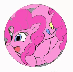 Size: 2432x2399 | Tagged: safe, artist:vacuumvorer, derpibooru import, pinkie pie, earth pony, pony, balloon, mare, pinkie pie trapped in a balloon, solo