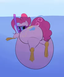 Size: 1070x1280 | Tagged: artist:calorie, balloonbutt, belly, bubble, fart, farting bubbles, fat, female, flippers, goggles, impossibly large belly, large butt, morbidly obese, obese, piggy pie, pinkie pie, plot, pudgy pie, snorkel, solo, solo female, suggestive, swimming, swimming goggles, underwater, water