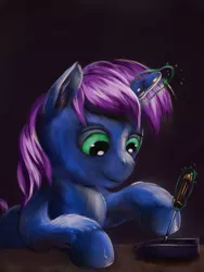 Size: 774x1032 | Tagged: safe, artist:viwrastupr, derpibooru import, oc, oc:gyro tech, unofficial characters only, pony, unicorn, colt, magic, male, portrait, solo, telekinesis