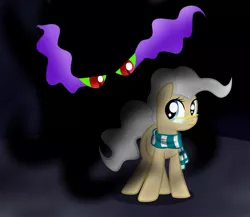 Size: 959x833 | Tagged: safe, artist:mishti14, derpibooru import, king sombra, mayor mare, umbrum, clothes, following, scarf