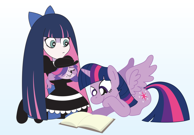 Size: 1024x710 | Tagged: safe, artist:t-3000, derpibooru import, twilight sparkle, twilight sparkle (alicorn), alicorn, pony, anarchy stocking, crossover nexus, female, littlest pet shop, mare, panty and stocking with garterbelt, zoe trent