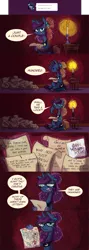 Size: 1000x2818 | Tagged: anthro, artist:herny, ask, dear princess luna, derpibooru import, drawing, fangirl, female, glasses, kidnapped, lesbian, letter, luna-afterdark, luxie, mantrix, muscles, princess luna, safe, shipping, solo, stalker, stalking, transpony, trixie, tumblr, yandere