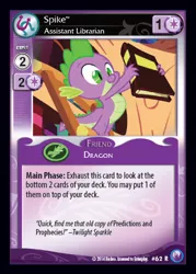 Size: 341x476 | Tagged: canterlot nights, ccg, derpibooru import, enterplay, mlp trading card game, predictions and prophecies, safe, spike