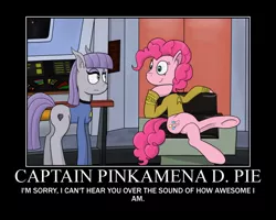 Size: 750x600 | Tagged: artist:klystron2010, james t kirk, maud pie, motivational poster, pinkie pie, safe, spock, star trek, vulcan