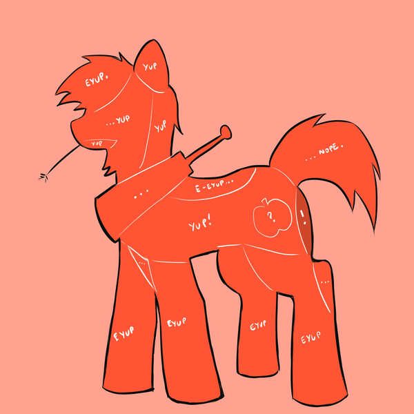 Size: 3000x3000 | Tagged: safe, artist:cold-blooded-twilight, derpibooru import, big macintosh, earth pony, pony, collar, cute, eeyup, male, nope, outline, petting, solo, stallion, straw in mouth, wheat