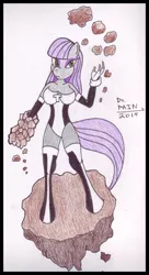 Size: 445x820 | Tagged: anthro, artist:drpain, comics, crossover, dc comics, derpibooru import, earthbending, earth pony magic, maud pie, rock, safe, solo, teen titans, terrakinesis, terra (teen titans)