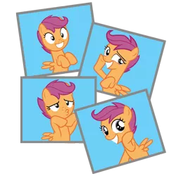 Size: 1000x1000 | Tagged: artist:davidsfire, cute, cutealoo, derpibooru import, duckface, expressions, faic, grin, happy, picture, pose, safe, scootaloo, simple background, smiling, solo, transparent background