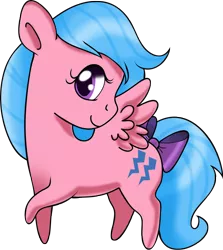 Size: 4163x4660 | Tagged: safe, artist:squeemishness, derpibooru import, firefly, pegasus, pony, absurd resolution, bow, chibi, female, g1, mare, raised hoof, simple background, smiling, solo, tail bow, transparent background