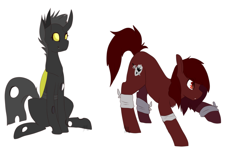 Size: 5533x3729 | Tagged: artist:oddends, changeling, changeling oc, derpibooru import, oc, oc:steel soul, oc:vanilla the changeling, safe, simple background, transparent background, unofficial characters only, vector, yellow changeling