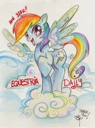 Size: 1191x1600 | Tagged: artist:sararichard, derpibooru import, equestria daily, rainbow dash, safe, solo, traditional art