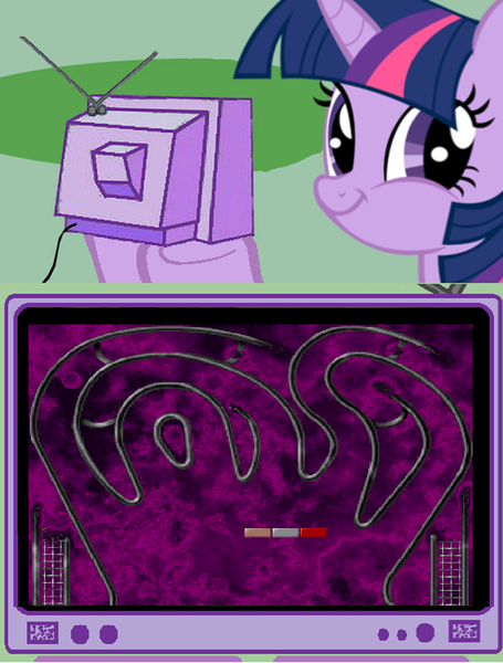 Size: 777x1024 | Tagged: derpibooru import, enigma, epic pinball, exploitable meme, meme, obligatory pony, pinball, safe, tv meme, twiface, twilight sparkle