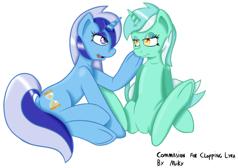 Size: 3663x2587 | Tagged: artist:miikymod, derpibooru import, lyra heartstrings, minuette, safe, underhoof